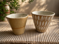 White Speckle Flat White Cups