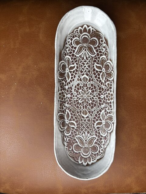 Vintage Terracotta Lace Dish - Image 3