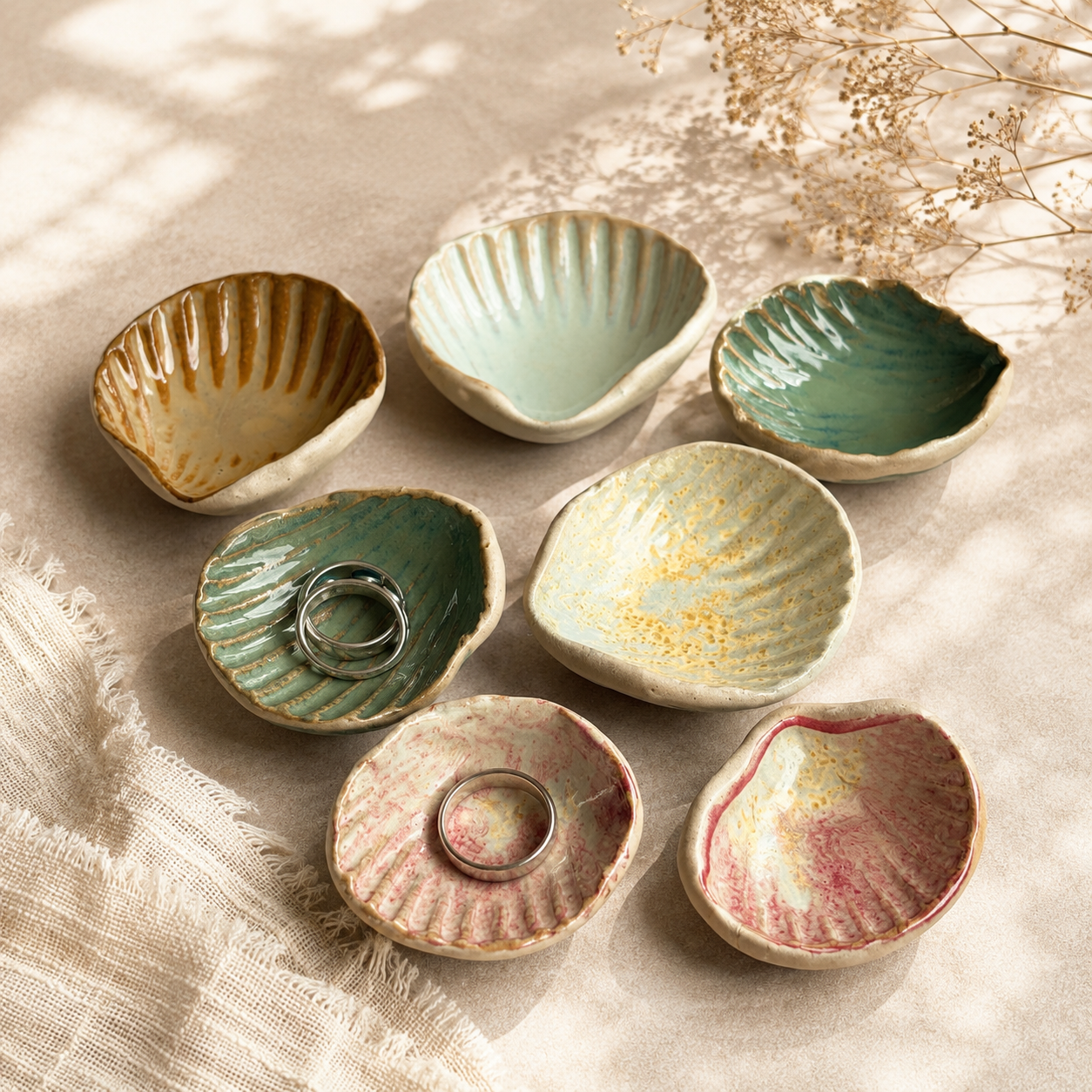 Shoreline Shell Dishes: A Set of Three